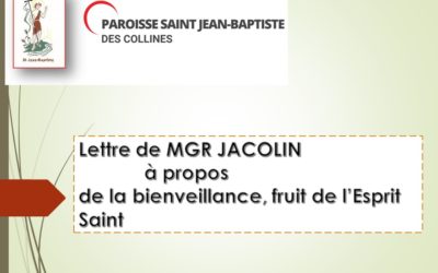Flash info Lettre de Monseigneur JACOLIN